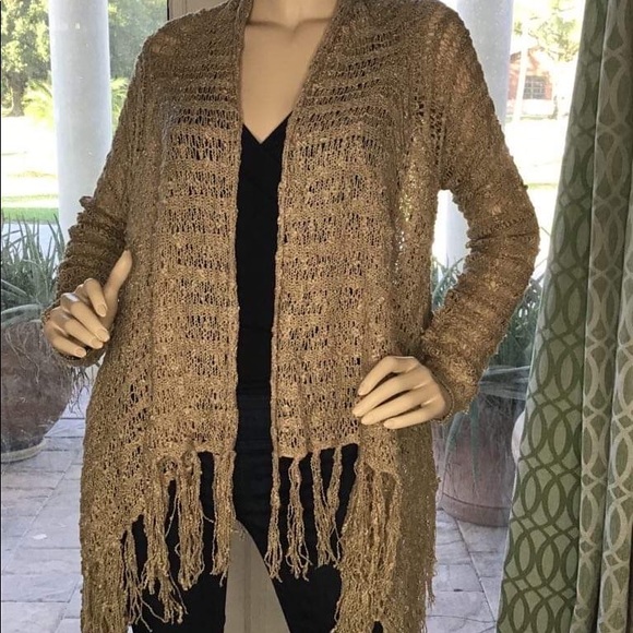 #12 Mocha fringe cardigan sweater - Picture 13 of 15